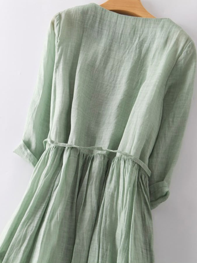 Women's Solid Color Ruffle Casual Dress