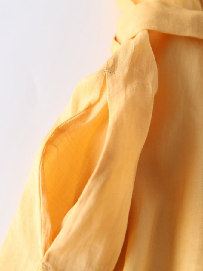 Lace Up Three Quarter Sleeve Solid Color Dress