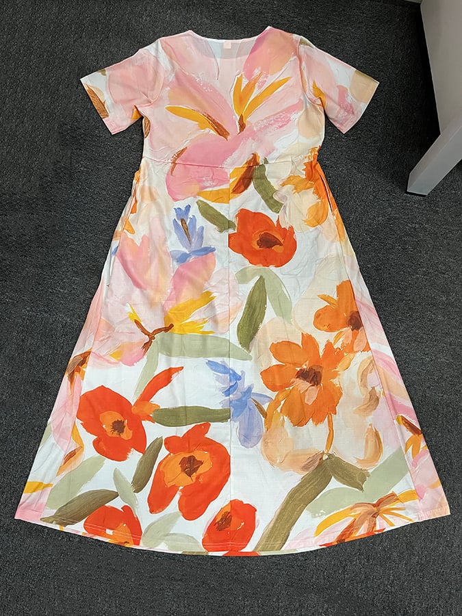 Women's Retro Botanical Floral Design Printed Casual Loose Dress