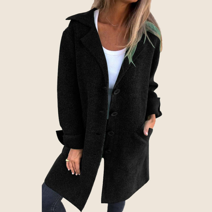 Elvy Paris | Casual Monopette Coat with Lapels