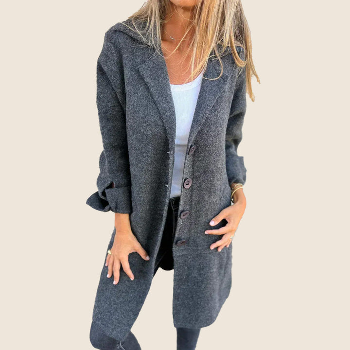 Elvy Paris | Casual Monopette Coat with Lapels