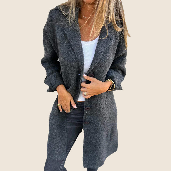 Elvy Paris | Casual Monopette Coat with Lapels