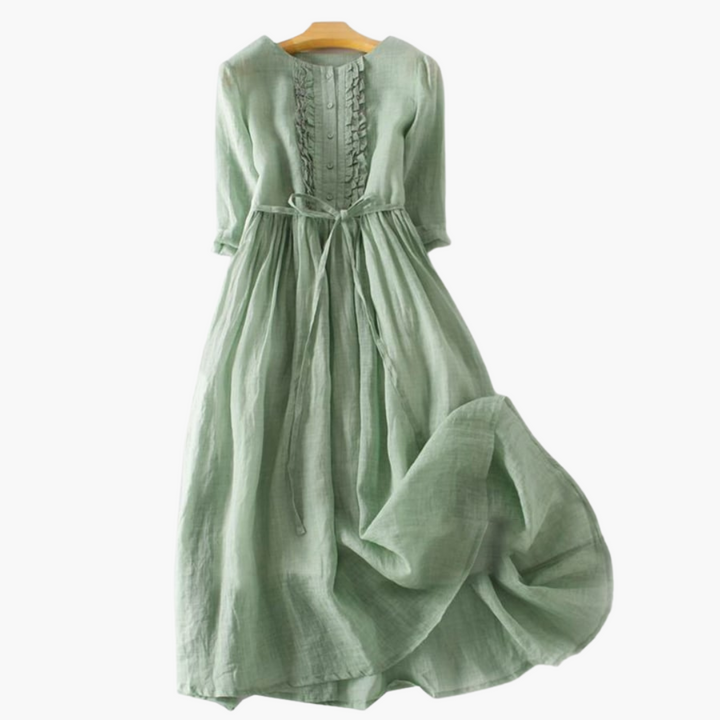 Women's Solid Color Ruffle Casual Dress